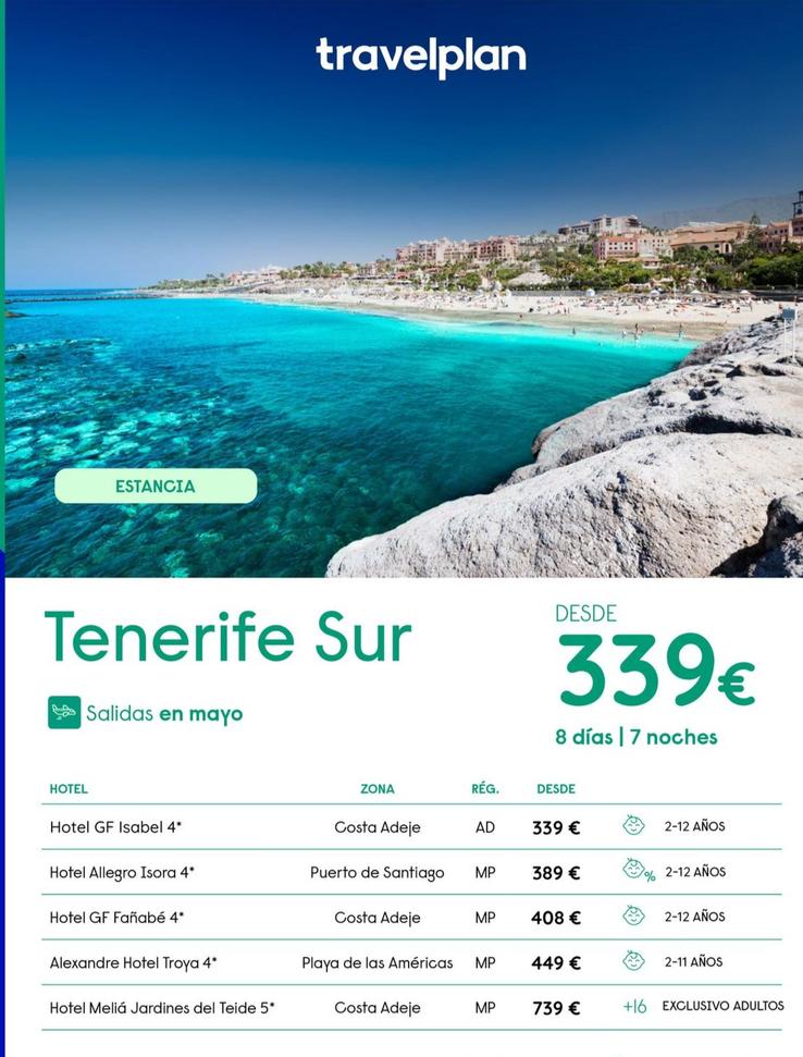 Oferta de Travelplan - Tenerife Sur por 339€ en Travelplan