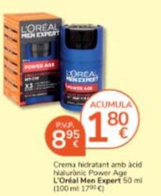 Oferta de L'oréal - Crema Hidratant Amb Acid Hialurònic Power Age Men Expert por 8,95€ en Consum