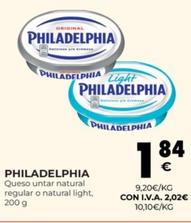 Oferta de Philadelphia - Queso Untar Natural Regular por 1,84€ en CashDiplo