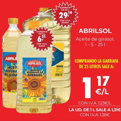 Oferta de Abrilsol - Aceite De Girasol por 1,31€ en CashDiplo