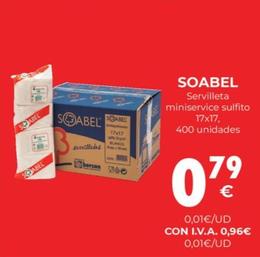 Oferta de Soabel - Servilleta Miniservice Sulfito por 0,79€ en CashDiplo