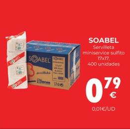 Oferta de Soabel - Servilleta Miniservice Sulfito por 0,79€ en CashDiplo