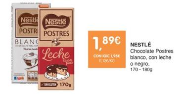 Oferta de Nestlé - Chocolate Postres Blanco por 1,89€ en CashDiplo