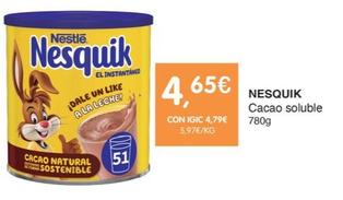 Oferta de Nesquik - Cacao Soluble por 4,65€ en CashDiplo