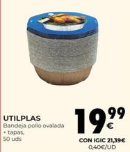 Oferta de Utilplas - Bandeja Pollo Ovalada + Tapas por 19,99€ en CashDiplo
