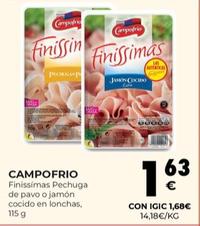 Oferta de Campofrío - Finissimas Pechuga De Pavo por 1,63€ en CashDiplo