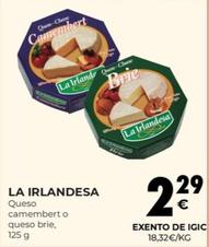 Oferta de La Irlandesa - Queso Camembert por 2,29€ en CashDiplo