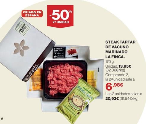 Oferta de La Finca - Steak Tartar De Vacuno Marinado por 13,95€ en El Corte Inglés