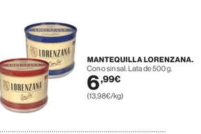 Oferta de Lorenzana - Mantequilla por 6,99€ en El Corte Inglés
