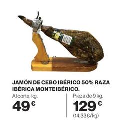 Oferta de Monteiberico - Jamón De Cebo Ibérico 50% Raza Ibérica por 49€ en El Corte Inglés