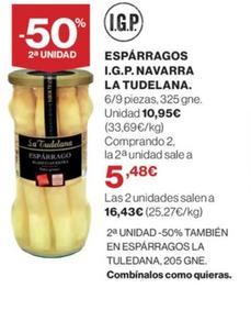 Oferta de La Tudelana - Espárragos I.g.p. Navarra por 10,95€ en El Corte Inglés