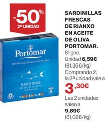 Oferta de Portomar - Sardinillas Frescas De Rianxo En Aceite De Oliva por 6,59€ en El Corte Inglés