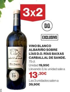 Oferta de Carballal De Sande - Vino Blanco Albariño Sobre Lías D.o. Rías Baixas por 19,95€ en El Corte Inglés