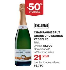 Oferta de George Vesselle - Champagne Brut Grand Cru por 42,5€ en El Corte Inglés