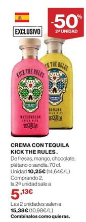 Oferta de Kick The Rules - Crema Con Tequila por 10,25€ en El Corte Inglés