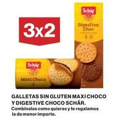 Oferta de Schär - Galletas Sin Gluten Maxi Choco Y Digestive Choco en El Corte Inglés