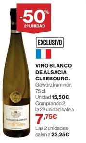Oferta de Cleebourg - Vino Blanco De Alsacia por 15,5€ en El Corte Inglés