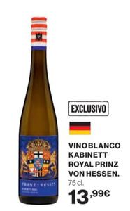 Oferta de Prinz Von Hessen - Vino Blanco Kabinett Royal  por 13,99€ en El Corte Inglés