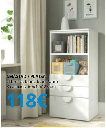Oferta de Småstad / Platsa Llibreria, Blanc Blanc/amb 3 Calaixos por 118€ en IKEA
