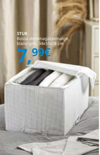 Oferta de Stuk Bossa D'emmagatzematge, Blanc/gris por 7,99€ en IKEA