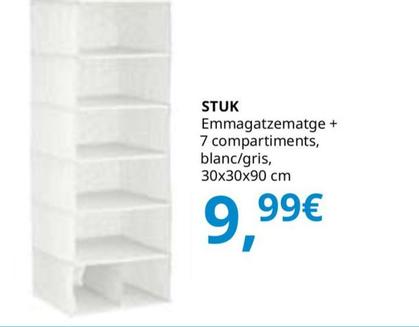 Oferta de Stuk Emmagatzematge+7 Compartiments, Blanc/gris por 9,99€ en IKEA