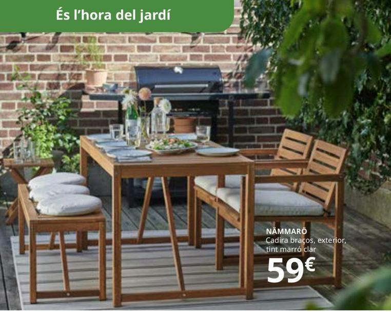 Oferta de Nämmarö Cadira Braços, Exterior, Tint Marró Clar por 59€ en IKEA