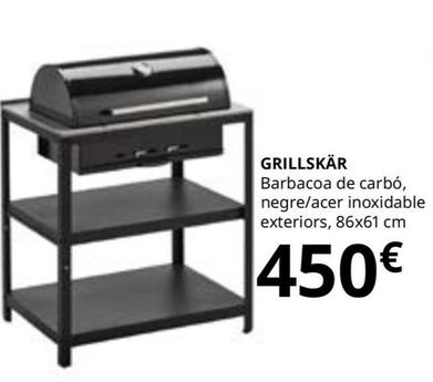 Oferta de Grillskär Barbacoa De Carbó, Negre/acer Inoxidable Exteriors por 450€ en IKEA