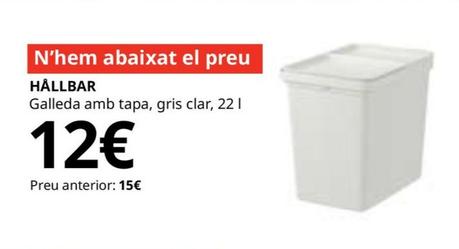 Oferta de Hållbar Galleda Amb Tapa, Gris Clar por 12€ en IKEA