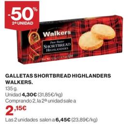 Oferta de Walkers - Galletas Shortbread Highlanders por 4,3€ en Supercor