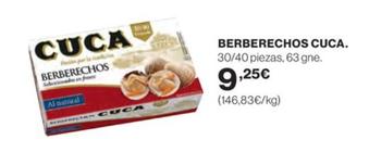 Oferta de Cuca - Berberechos por 9,25€ en Supercor