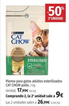 Oferta de Purina - Pienso Para Gatos Adultos Esterilizados Cat Chow Pollo por 17,99€ en El Corte Inglés
