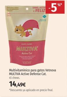Oferta de Vetnova - Multivitamínico Para Gatos Multiva Active Defense Cat por 14,49€ en El Corte Inglés