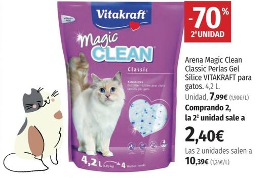 Oferta de Vitakraft - Arena Magic Clean Classic Perlas Gel Sílice Para Gatos por 7,99€ en El Corte Inglés