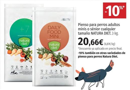 Oferta de Natura Diet - Pienso Para Perros Adultos Minis O Sénior Cualquier Tamaño por 20,66€ en El Corte Inglés