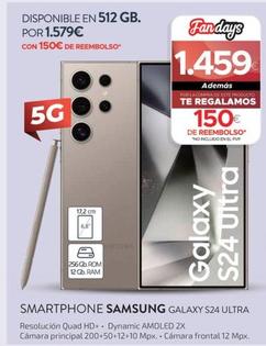 Oferta de Samsung - Smartphone Galaxy S24 Ultra por 1459€ en Milar
