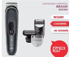 Oferta de Braun - Afeitadora Corporal Bg5360 por 59,99€ en Mi electro