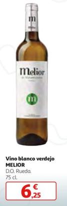 Oferta de Melior - Vino Blanco Verdejo por 6,25€ en Alcampo