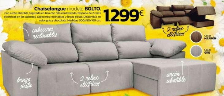 Oferta de Chaiselongue Bolto por 1299€ en Tifón Hipermueble