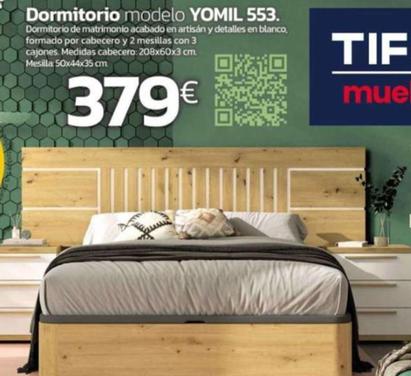 Oferta de Dormitorio Yomil 553 por 379€ en Tifón Hipermueble