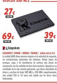Oferta de Kingston - S4a40037/480gb por 39€ en Zbitt