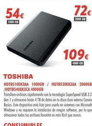 Oferta de Toshiba - Hdtb510ek3aa 1000gb por 54€ en Zbitt