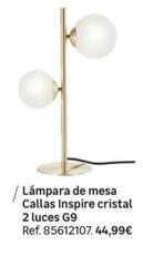 Oferta de Lámpara De Mesa Callas Inspire Cristal 2 Luces G9 por 44,99€ en Leroy Merlin