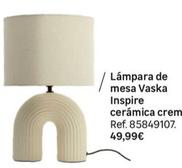 Oferta de Lámpara De Mesa Vaska Inspire Cerámica Crem por 49,99€ en Leroy Merlin