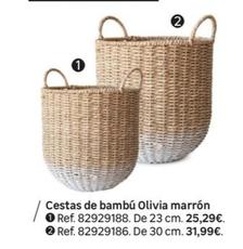 Oferta de Cestas De Bambu Olivia Marron por 31,99€ en Leroy Merlin