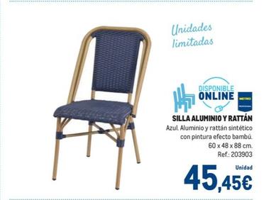 Oferta de Metro Profesional - Silla Aluminio Y Rattán por 45,45€ en Makro