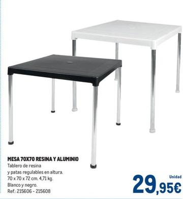Oferta de Mesa 70x70 Resina Y Aluminio por 29,95€ en Makro