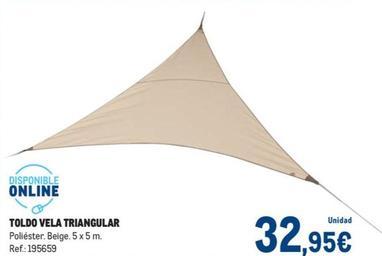 Oferta de Makro - Toldo Vela Triangular por 32,95€ en Makro