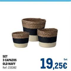 Oferta de Set 3 Capazos Old Navy por 19,25€ en Makro