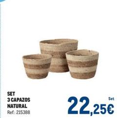 Oferta de Set 3 Capazos Natural por 22,25€ en Makro