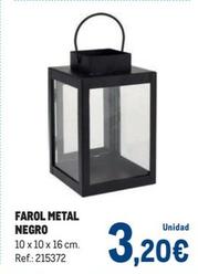 Oferta de Makro - Farol Metal Negro por 3,2€ en Makro